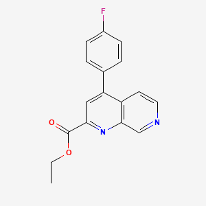 molecular formula C17H13FN2O2 B15062787 Ethyl 4-(4-fluorophenyl)-1,7-naphthyridine-2-carboxylate 