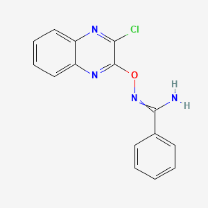 molecular formula C15H11ClN4O B15062837 N'-[(3-Chloroquinoxalin-2-yl)oxy]benzenecarboximidamide CAS No. 88660-74-6