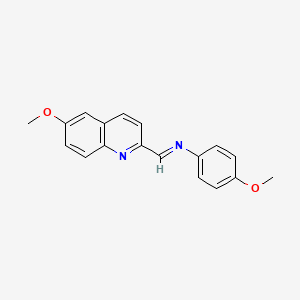 molecular formula C18H16N2O2 B15062887 4-Methoxy-N-((6-methoxyquinolin-2-yl)methylene)aniline CAS No. 89060-09-3