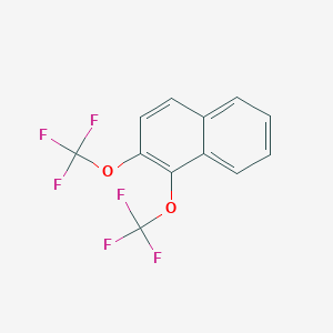 molecular formula C12H6F6O2 B15062940 1,2-Bis(trifluoromethoxy)naphthalene 