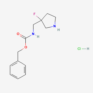 molecular formula C13H18ClFN2O2 B15062967 Benzyl ((3-fluoropyrrolidin-3-yl)methyl)carbamate hydrochloride 