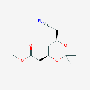 molecular formula C11H17NO4 B15063004 methyl 2-((4R,6R)-6-(cyanomethyl)-2,2-dimethyl-1,3-dioxan-4-yl)acetate 