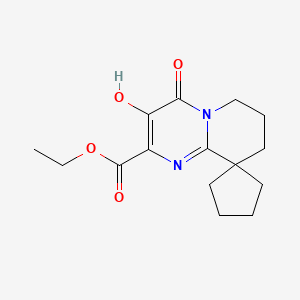 molecular formula C15H20N2O4 B15063042 Ethyl 3'-hydroxy-4'-oxo-4',6',7',8'-tetrahydrospiro[cyclopentane-1,9'-pyrido[1,2-a]pyrimidine]-2'-carboxylate 