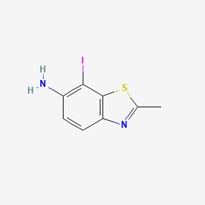 molecular formula C8H7IN2S B15063129 7-Iodo-2-methylbenzo[d]thiazol-6-amine 