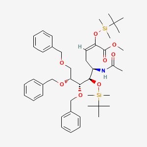 molecular formula C45H67NO8Si2 B15063198 methyl (5R,6R,7R,8R,E)-5-acetamido-7,8,9-tris(benzyloxy)-2,6-bis((tert-butyldimethylsilyl)oxy)non-2-enoate 