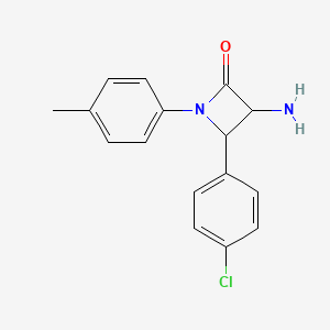 molecular formula C16H15ClN2O B15063250 3-Amino-4-(4-chlorophenyl)-1-(p-tolyl)azetidin-2-one 