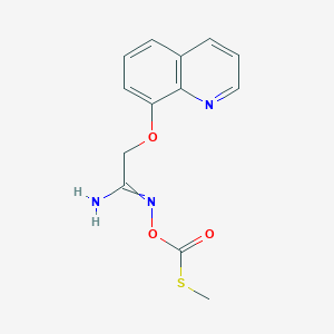 molecular formula C13H13N3O3S B15063257 N'-{[(Methylsulfanyl)carbonyl]oxy}[(quinolin-8-yl)oxy]ethanimidamide CAS No. 88757-82-8