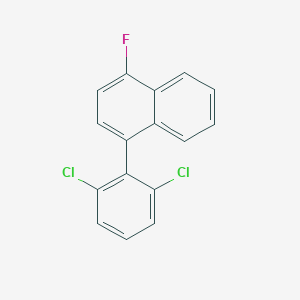 molecular formula C16H9Cl2F B15063340 1-(2,6-Dichlorophenyl)-4-fluoronaphthalene 