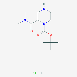 molecular formula C12H24ClN3O3 B15063542 tert-Butyl 2-(dimethylcarbamoyl)piperazine-1-carboxylate hydrochloride 