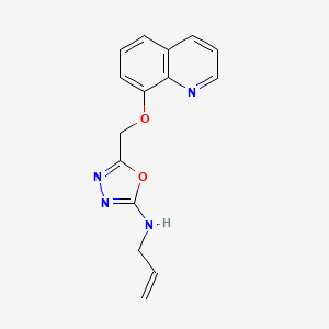molecular formula C15H14N4O2 B15063545 N-Allyl-5-((quinolin-8-yloxy)methyl)-1,3,4-oxadiazol-2-amine CAS No. 90181-71-8