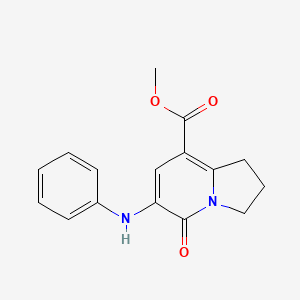 molecular formula C16H16N2O3 B15063648 Methyl 5-oxo-6-phenylamino-1,2,3,5-tetrahydroindolizine-8-carboxylate CAS No. 612065-18-6