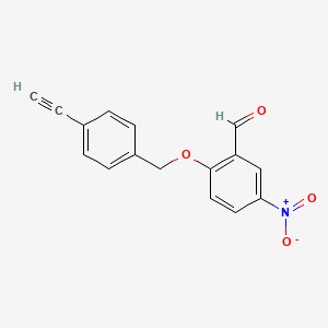 molecular formula C16H11NO4 B15063677 2-((4-Ethynylbenzyl)oxy)-5-nitrobenzaldehyde 