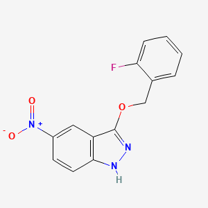 molecular formula C14H10FN3O3 B15063729 3-((2-Fluorobenzyl)oxy)-5-nitro-1H-indazole 