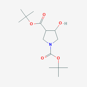 molecular formula C14H25NO5 B15064033 Di-tert-butyl 4-hydroxypyrrolidine-1,3-dicarboxylate CAS No. 797038-36-9