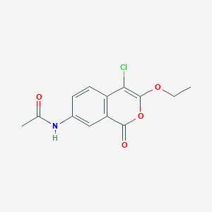 molecular formula C13H12ClNO4 B15064147 N-(4-Chloro-3-ethoxy-1-oxo-1H-2-benzopyran-7-yl)acetamide CAS No. 62252-31-7