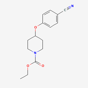molecular formula C15H18N2O3 B15064177 Ethyl 4-(4-cyanophenoxy)piperidine-1-carboxylate 