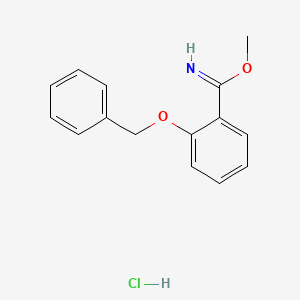 molecular formula C15H16ClNO2 B15064407 Methyl 2-(benzyloxy)benzimidate hydrochloride 