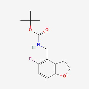 molecular formula C14H18FNO3 B15064968 Carbamic acid, N-[(5-fluoro-2,3-dihydro-4-benzofuranyl)methyl]-, 1,1-dimethylethyl ester 