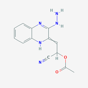 molecular formula C13H13N5O2 B15065268 [1-cyano-2-(3-hydrazinyl-1H-quinoxalin-2-ylidene)ethyl] acetate 
