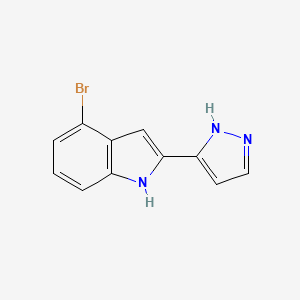 molecular formula C11H8BrN3 B15065540 4-Bromo-2-(1h-pyrazol-3-yl)-1h-indole CAS No. 827317-27-1