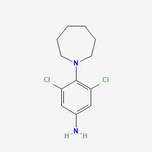 molecular formula C12H16Cl2N2 B15065632 4-(Azepan-1-yl)-3,5-dichloroaniline 