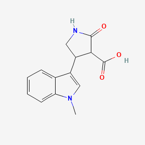 molecular formula C14H14N2O3 B15065845 4-(1-Methyl-1H-indol-3-yl)-2-oxopyrrolidine-3-carboxylic acid CAS No. 88234-83-7