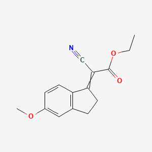 molecular formula C15H15NO3 B15065865 Ethyl 2-cyano-2-(5-methoxy-2,3-dihydroinden-1-ylidene)acetate 