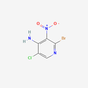 molecular formula C5H3BrClN3O2 B15066774 2-Bromo-5-chloro-3-nitropyridin-4-amine 