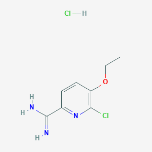 molecular formula C8H11Cl2N3O B15066968 6-Chloro-5-ethoxypicolinimidamide hydrochloride CAS No. 1179359-82-0