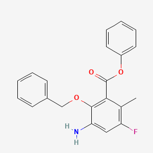 molecular formula C21H18FNO3 B1506718 Phenyl 3-amino-2-(benzyloxy)-5-fluoro-6-methylbenzoate 