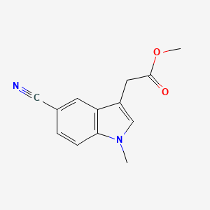 molecular formula C13H12N2O2 B15067242 methyl 2-(5-cyano-1-methyl-1H-indol-3-yl)acetate 