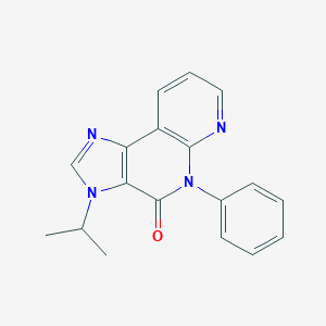 molecular formula C18H16N4O B150673 4H-Imidazo(4,5-c)(1,8)naphthyridin-4-one, 3,5-dihydro-3-(1-methylethyl)-5-phenyl- CAS No. 139339-10-9