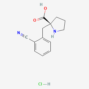 molecular formula C13H15ClN2O2 B1506730 (S)-2-(2-Cyanobenzyl)pyrrolidine-2-carboxylic acid hydrochloride 