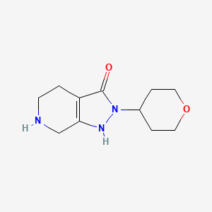 molecular formula C11H17N3O2 B15067360 2-(Tetrahydro-2H-pyran-4-yl)-4,5,6,7-tetrahydro-2H-pyrazolo[3,4-c]pyridin-3-ol 