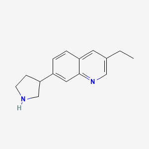 molecular formula C15H18N2 B15067429 3-Ethyl-7-(pyrrolidin-3-yl)quinoline 