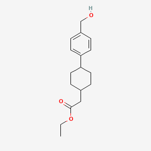 molecular formula C17H24O3 B1506762 Cyclohexaneacetic acid, 4-[4-(hydroxymethyl)phenyl]-, ethyl ester, trans- 