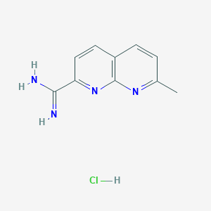 molecular formula C10H11ClN4 B15067698 7-Methyl-1,8-naphthyridine-2-carboximidamide hydrochloride CAS No. 1179361-61-5
