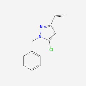 molecular formula C12H11ClN2 B15067799 1-Benzyl-5-chloro-3-vinyl-1H-pyrazole 