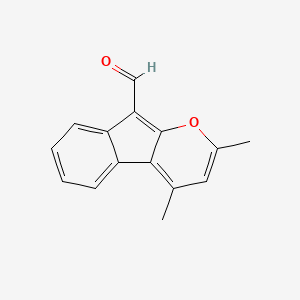 molecular formula C15H12O2 B15067919 Indeno[2,1-b]pyran-9-carboxaldehyde, 2,4-dimethyl- CAS No. 62225-24-5