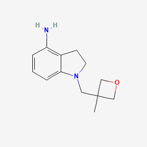 molecular formula C13H18N2O B15067976 1-((3-Methyloxetan-3-yl)methyl)indolin-4-amine 