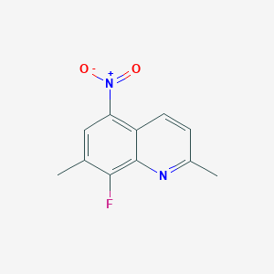 molecular formula C11H9FN2O2 B15068171 8-Fluoro-2,7-dimethyl-5-nitroquinoline 