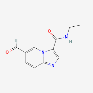molecular formula C11H11N3O2 B15068449 N-Ethyl-6-formylimidazo[1,2-a]pyridine-3-carboxamide 