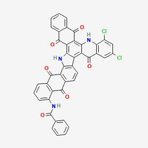 molecular formula C42H19Cl2N3O6 B1506885 N-(15,17-dichloro-3,10,20,27,34-pentaoxo-13,37-diazanonacyclo[20.15.0.02,11.04,9.012,21.014,19.023,36.026,35.028,33]heptatriaconta-1,4,6,8,11,14(19),15,17,21,23(36),24,26(35),28(33),29,31-pentadecaen-29-yl)benzamide CAS No. 6717-38-0