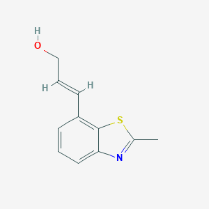 molecular formula C11H11NOS B150690 (E)-3-(2-methylbenzo[d]thiazol-7-yl)prop-2-en-1-ol CAS No. 125873-50-9