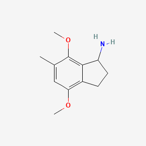 molecular formula C12H17NO2 B15069011 4,7-dimethoxy-6-methyl-2,3-dihydro-1H-inden-1-amine CAS No. 785717-80-8