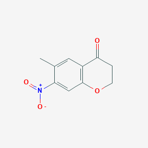 molecular formula C10H9NO4 B15069066 6-Methyl-7-nitrochroman-4-one 