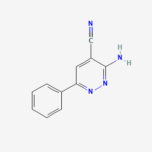 molecular formula C11H8N4 B15069679 3-Amino-6-phenylpyridazine-4-carbonitrile CAS No. 181867-11-8