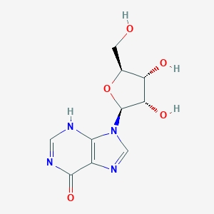molecular formula C10H12N4O5 B150698 9-((2S,3S,4R,5S)-3,4-Dihydroxy-5-(hydroxymethyl)tetrahydrofuran-2-yl)-1H-purin-6(9H)-one CAS No. 21138-24-9