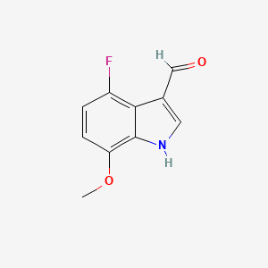 molecular formula C10H8FNO2 B15069949 4-Fluoro-7-methoxyindole-3-carboxaldehyde 
