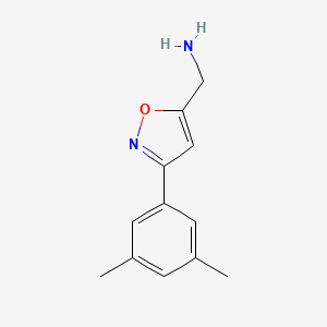molecular formula C12H14N2O B1507036 C-[3-(3,5-DIMETHYL-PHENYL)-ISOXAZOL-5-YL]-METHYLAMINE CAS No. 885273-62-1